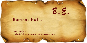 Borsos Edit névjegykártya